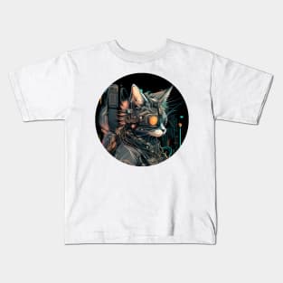 Cat Cyberpunk Futuristic - Love Cats Kids T-Shirt